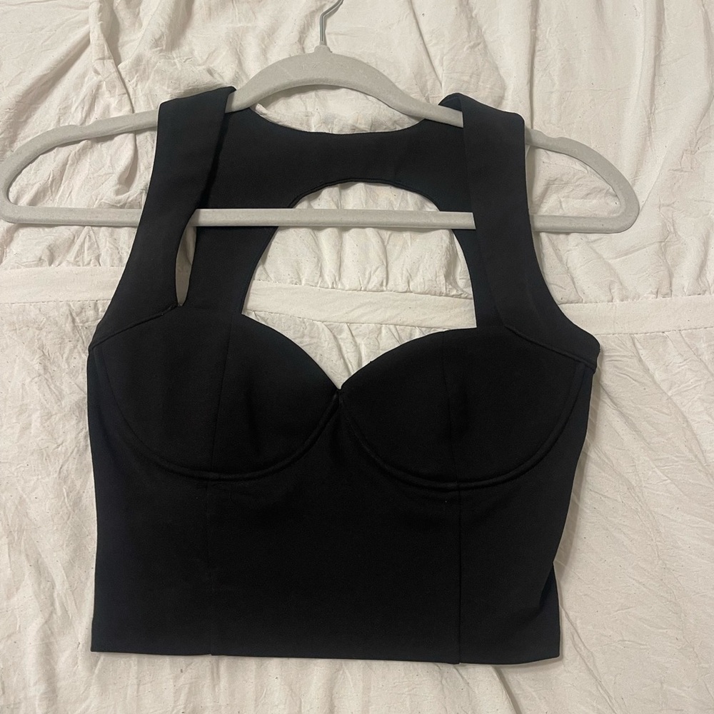 Black Zara crop top